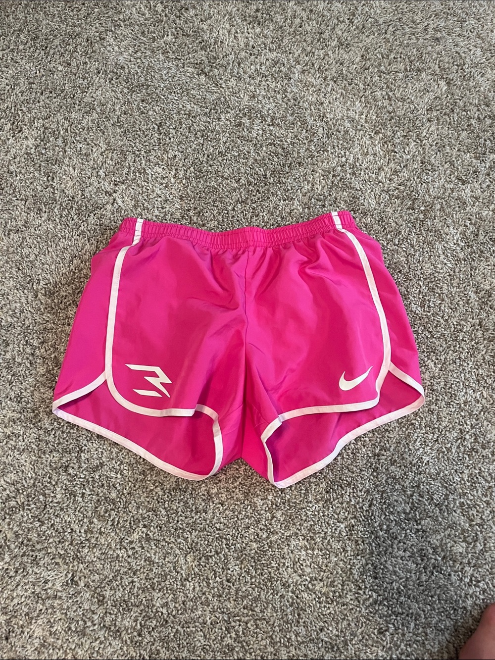 Nike Women’s Hot Pink Athletic Shorts with White Trim